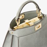 FENDI Peekaboo ISeeU Petite Matcha green nubuck lizard bag - Image 3